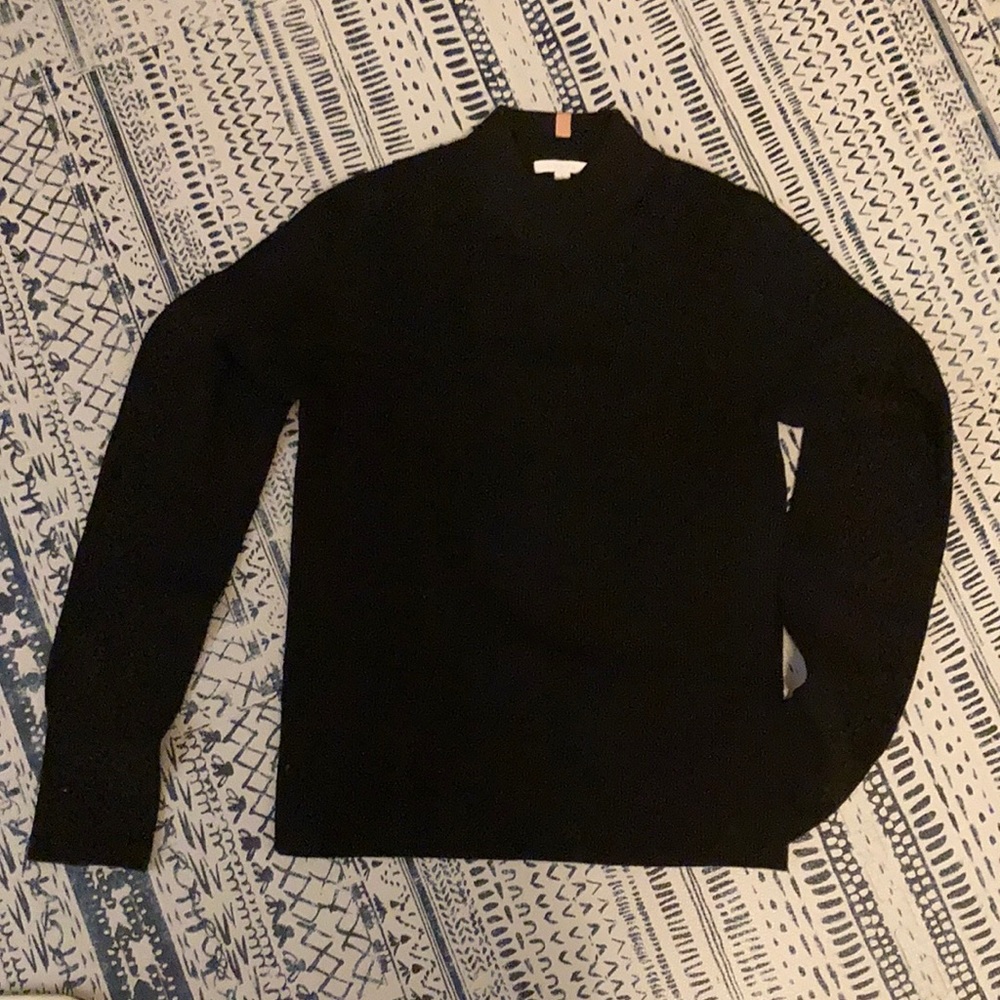Lunya Mock Neck Cotton Silk Waffle Sweater